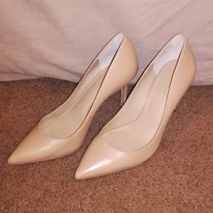 Ann Taylor Nude Heels, Leather Upper